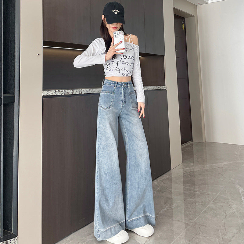 Women's High Waist Slimming Loose Straight Jeans