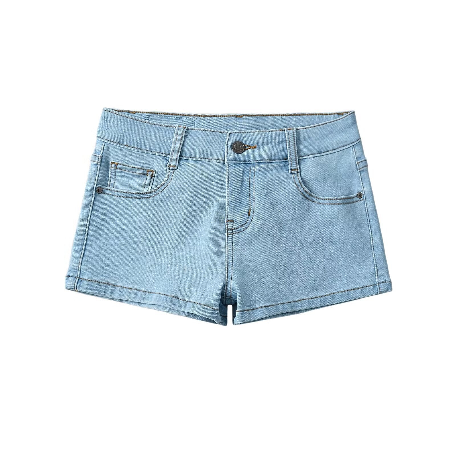 Low Waist Denim Shorts Skinny Stretchy Slimming